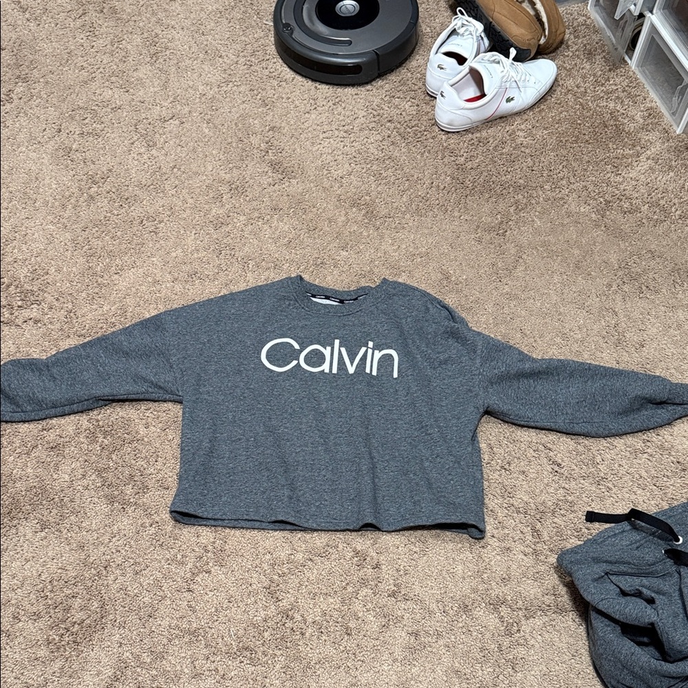 Calvin Klein Gray Crew Neck Sweater  Set
